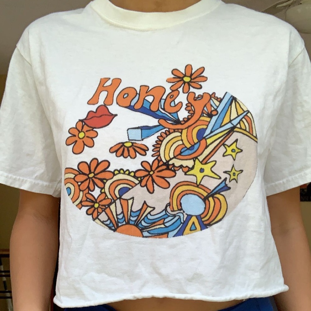 Printed cropped tee